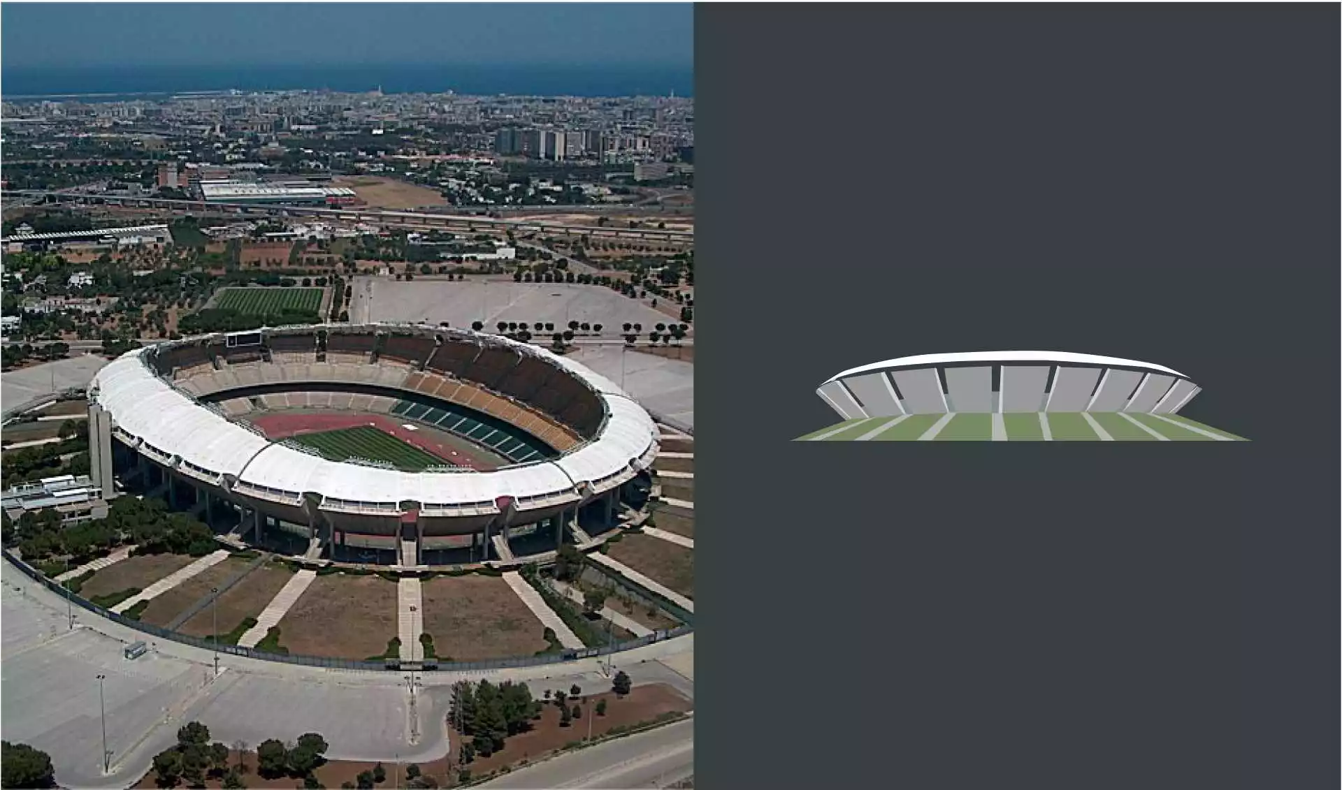 Illustrazione dello Stadio San Nicola.